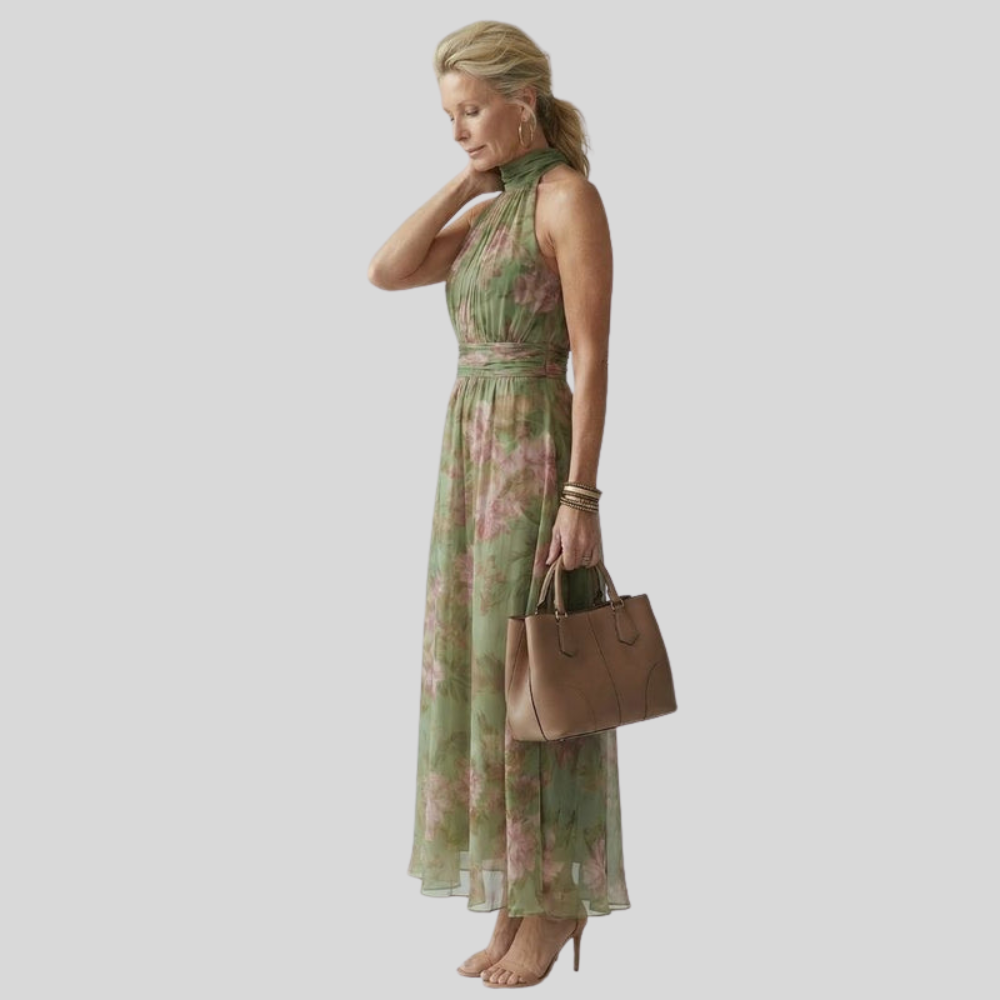 Floral Print Flowing Maxi Dress