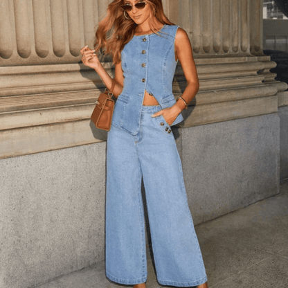 Kühnes Denim-Zweiteiler-Set