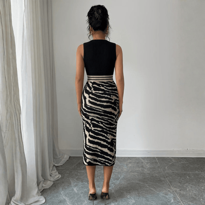Zebra Print Trendy Classic Mini Dress