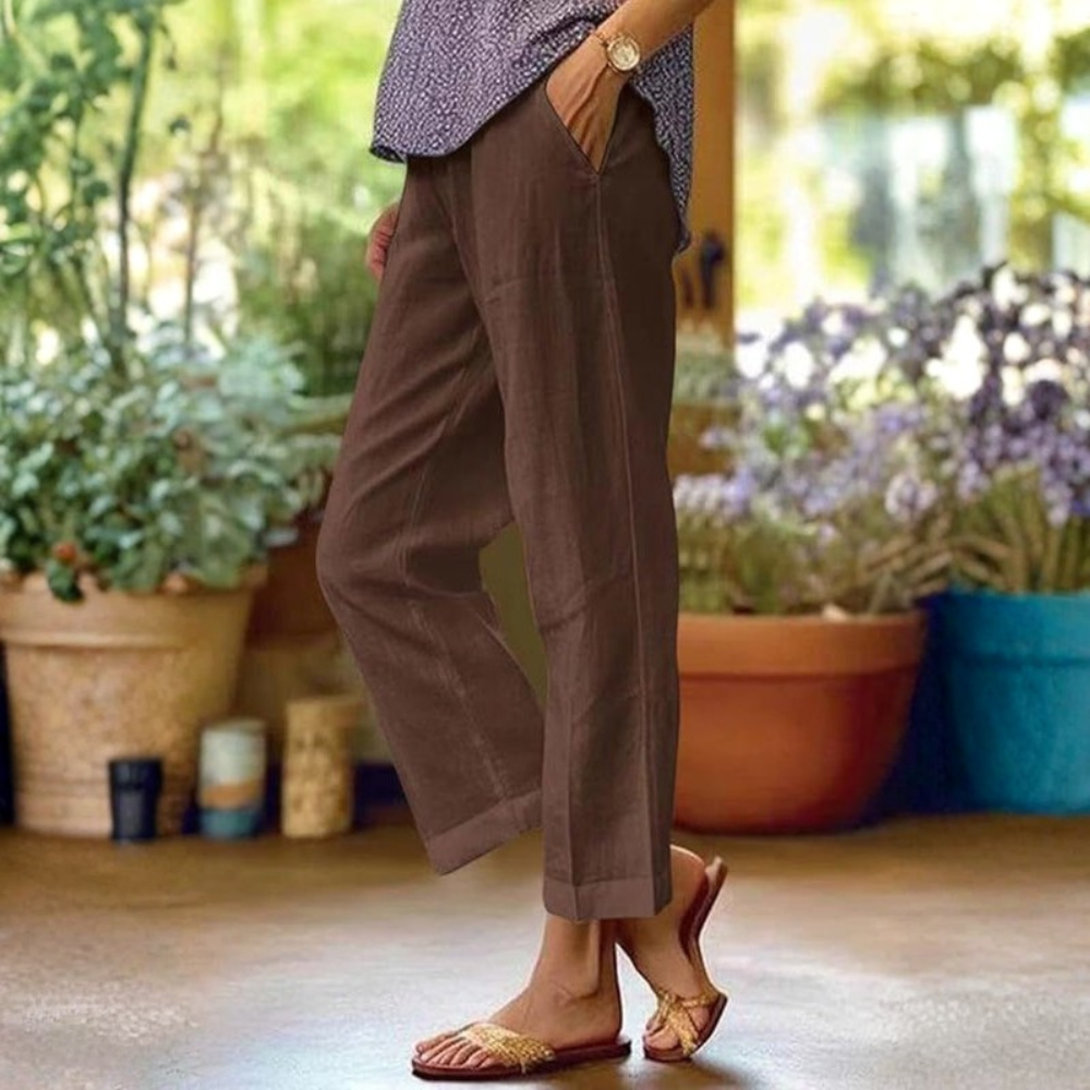 Lightweight Casual Trousers Flared