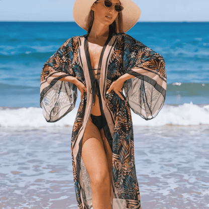 Sheer Tropical Beach Cover Up