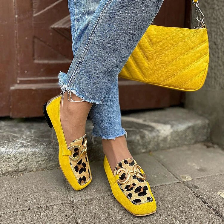 Bold Animal Accent Statement Loafers