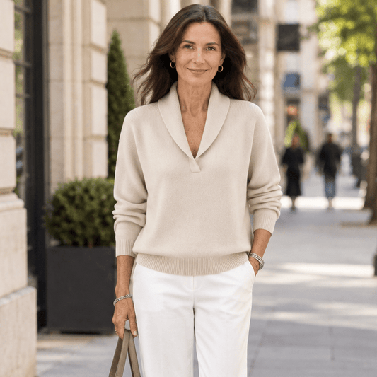 V-Neck Long Sleeve Pullover for Effortless Everyday Style