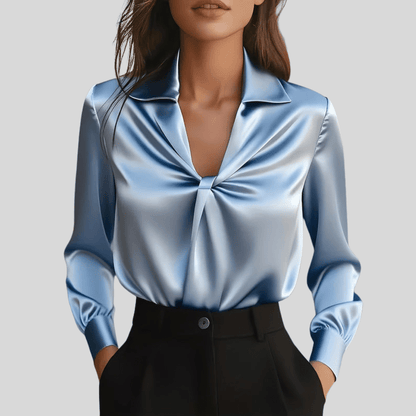 Effortless Icy Blue Twist Top