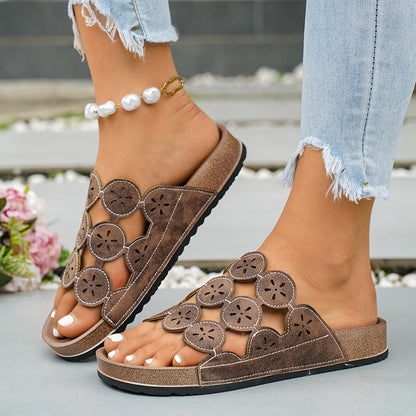 Hollow Out Slip On Sandals