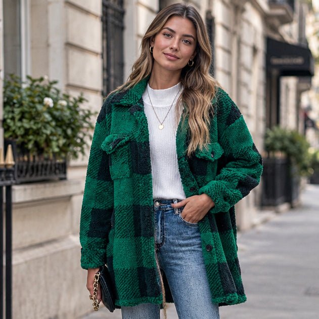 Women's Checkered Shirt Jacket