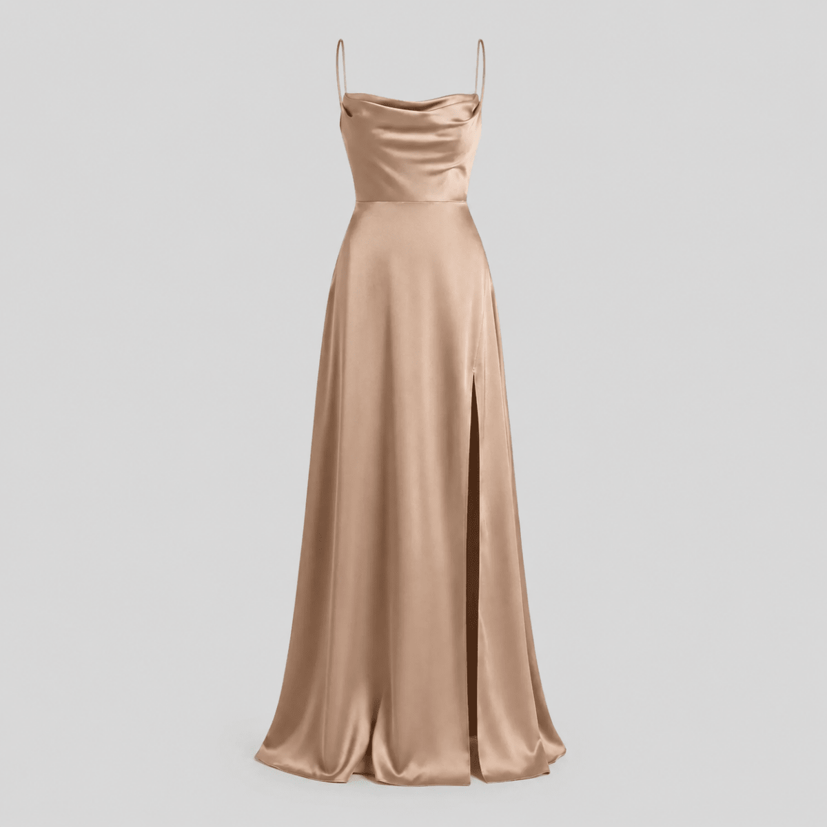 Cowl Neck Split Maxi Dress