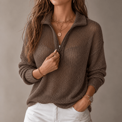 Faye | Women's Half-Zip Knit Winter Jumper