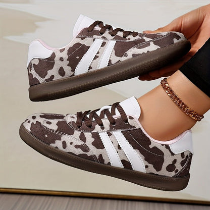 Bold Canvas Cow Print Sneakers