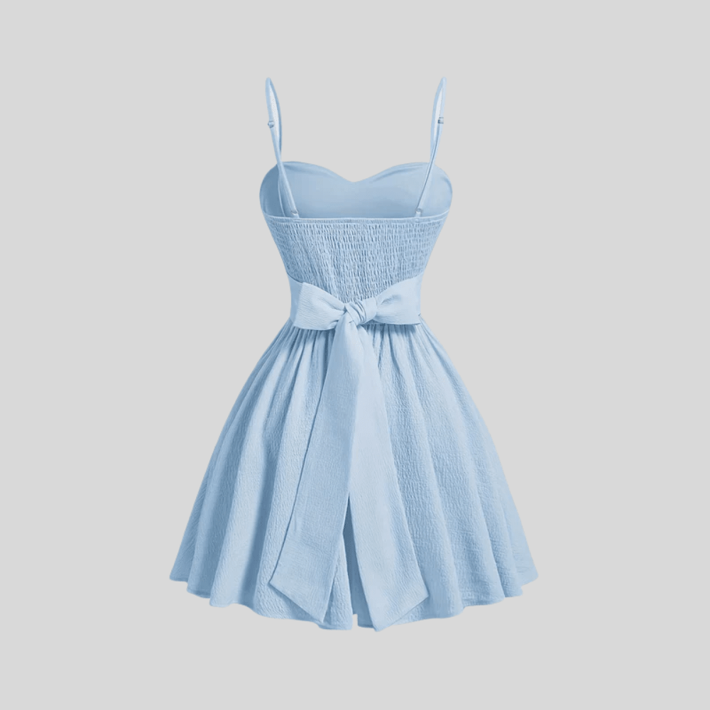 Icy Blue Cinched Midi Dress