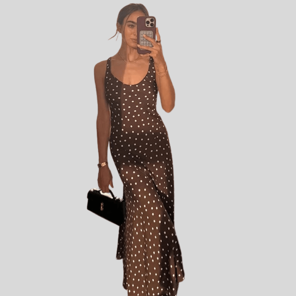 Playful Polka Dot Dress Backless