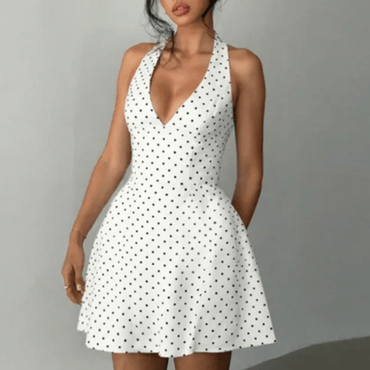 Playful Dot Mini Dress Halter