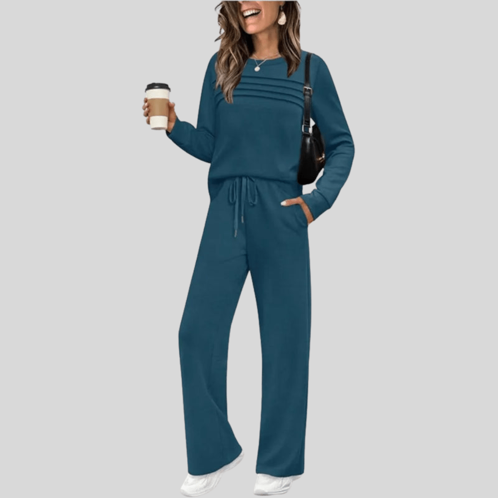 Long Sleeve T Shirt And Belted Pants Set