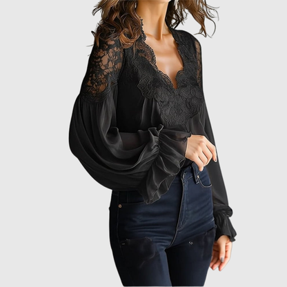 Elegant Lace Detail Fashion Blouse