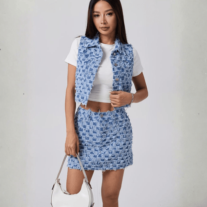 Bold Denim Two Piece Set