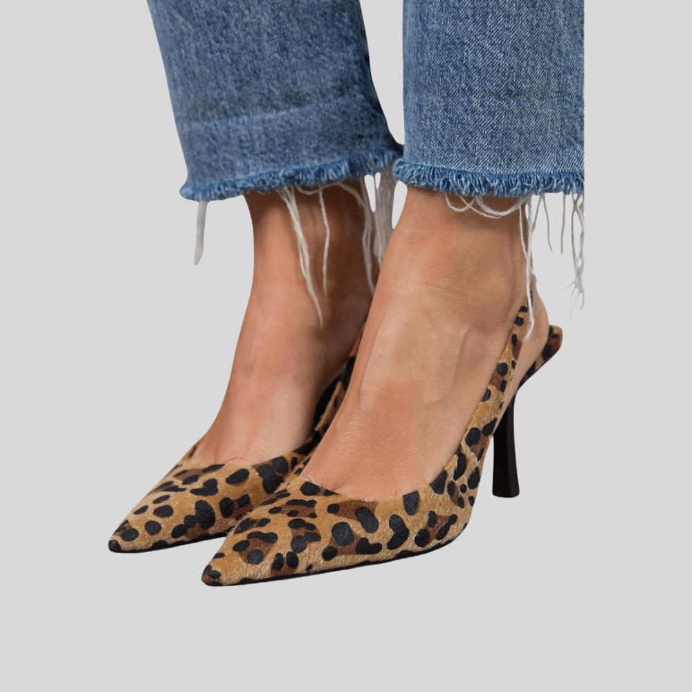 Bold Leopard Print Slingback Heels