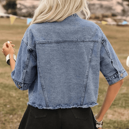 Studded Denim Jacket Cropped