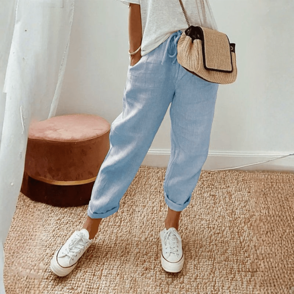 Effortless Flowing Elastic Waist Trousers