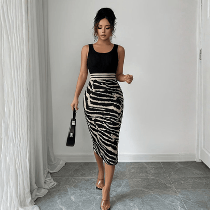 Zebra Print Trendy Classic Mini Dress