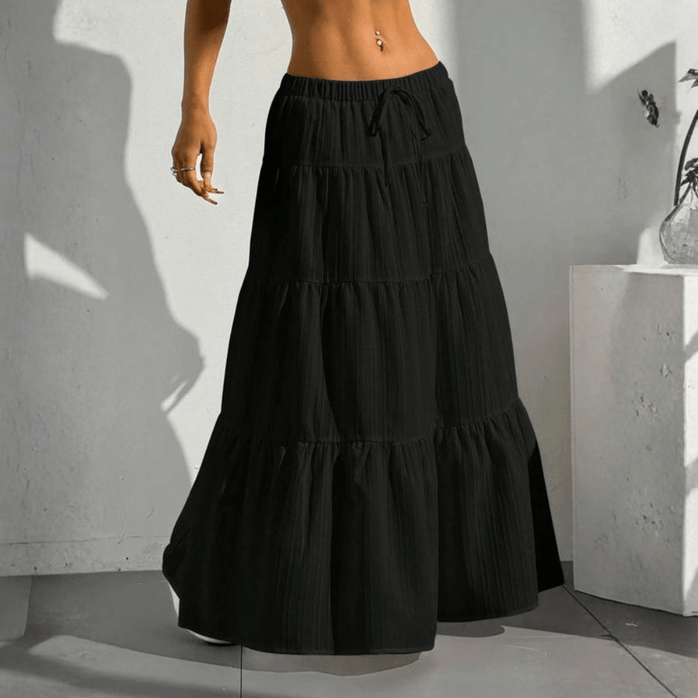 Breezy Tie Waist Midi Skirt