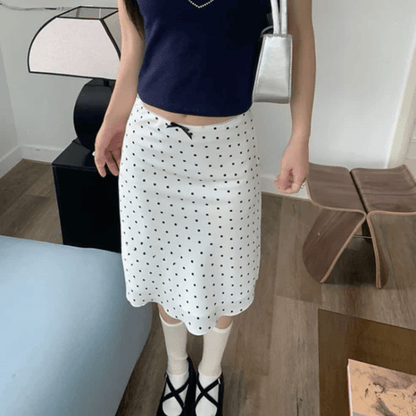 Chic Polka Dot Midi Skirt