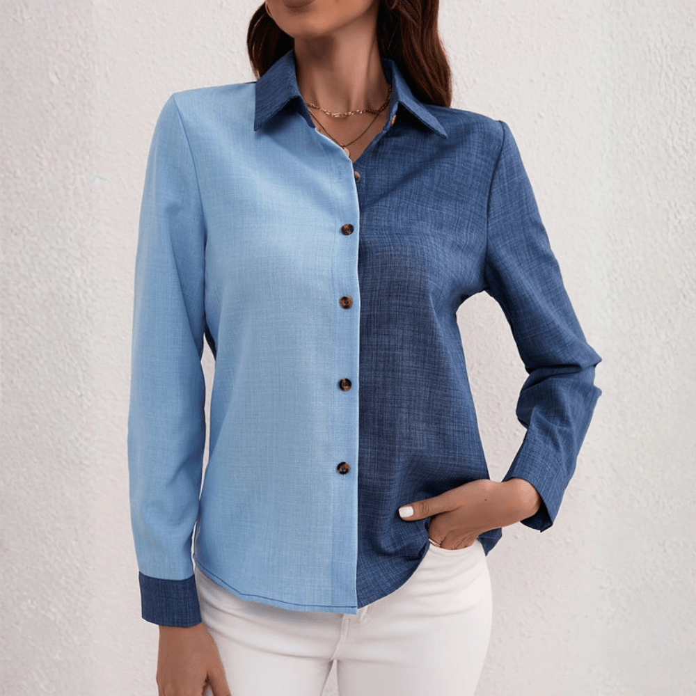 Classic Denim Color Block Shirt