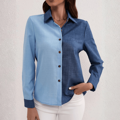 Classic Denim Color Block Shirt