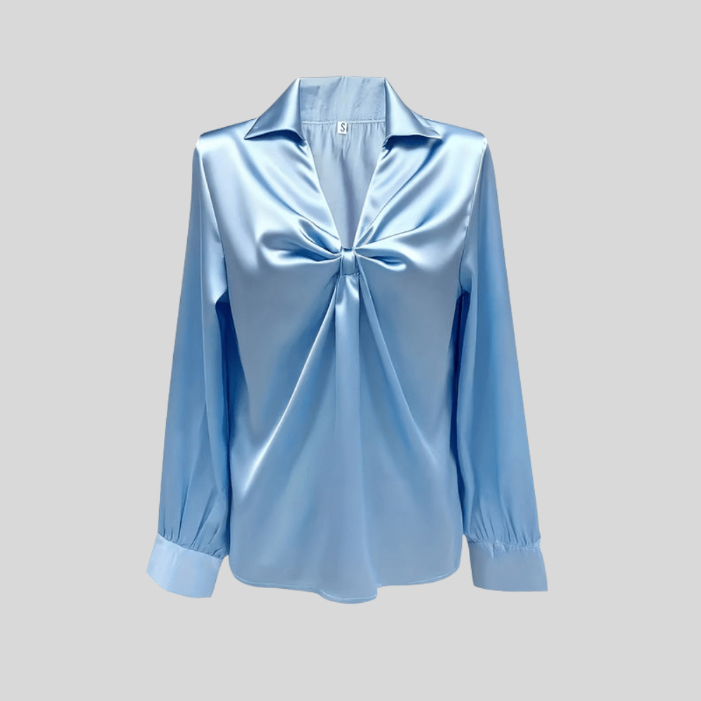 Effortless Icy Blue Twist Top
