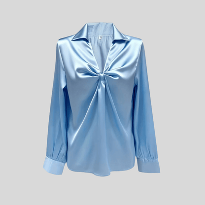 Effortless Icy Blue Twist Top