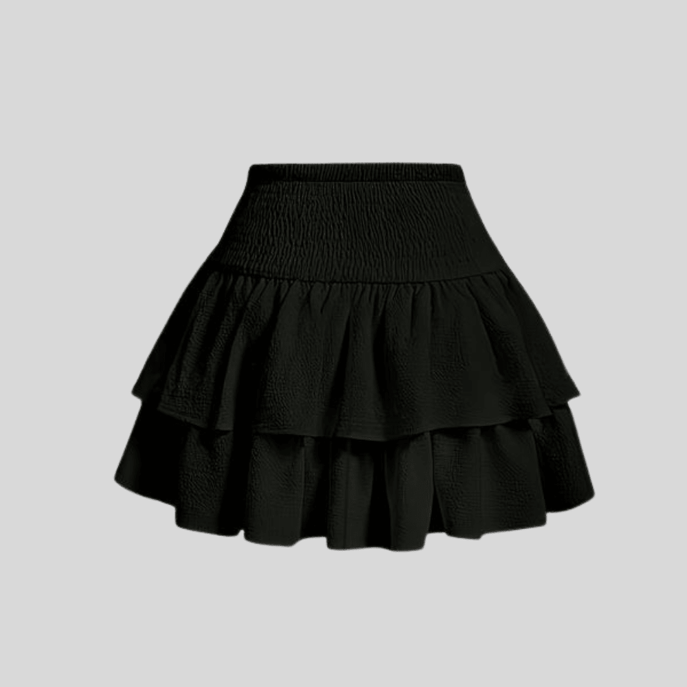 Playful Tiered Mini Skirt Bow