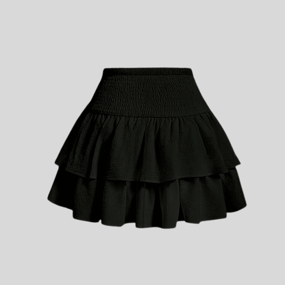 Playful Tiered Mini Skirt Bow