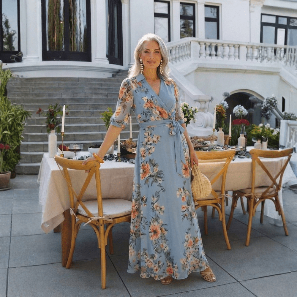 Floral Chiffon Midi Dress