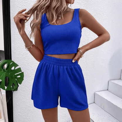 Sleeveless Tank And Shorts Two Piece Set