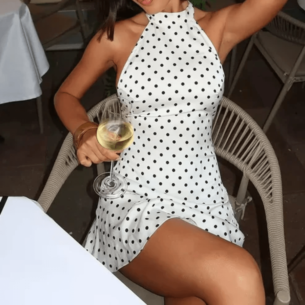 Vivid Polka Dot Mini Dress