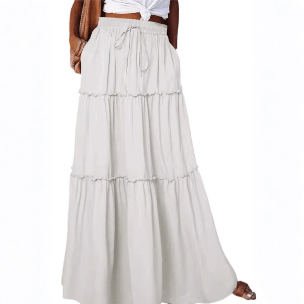 Flowy Layered Ruffle Maxi Skirt
