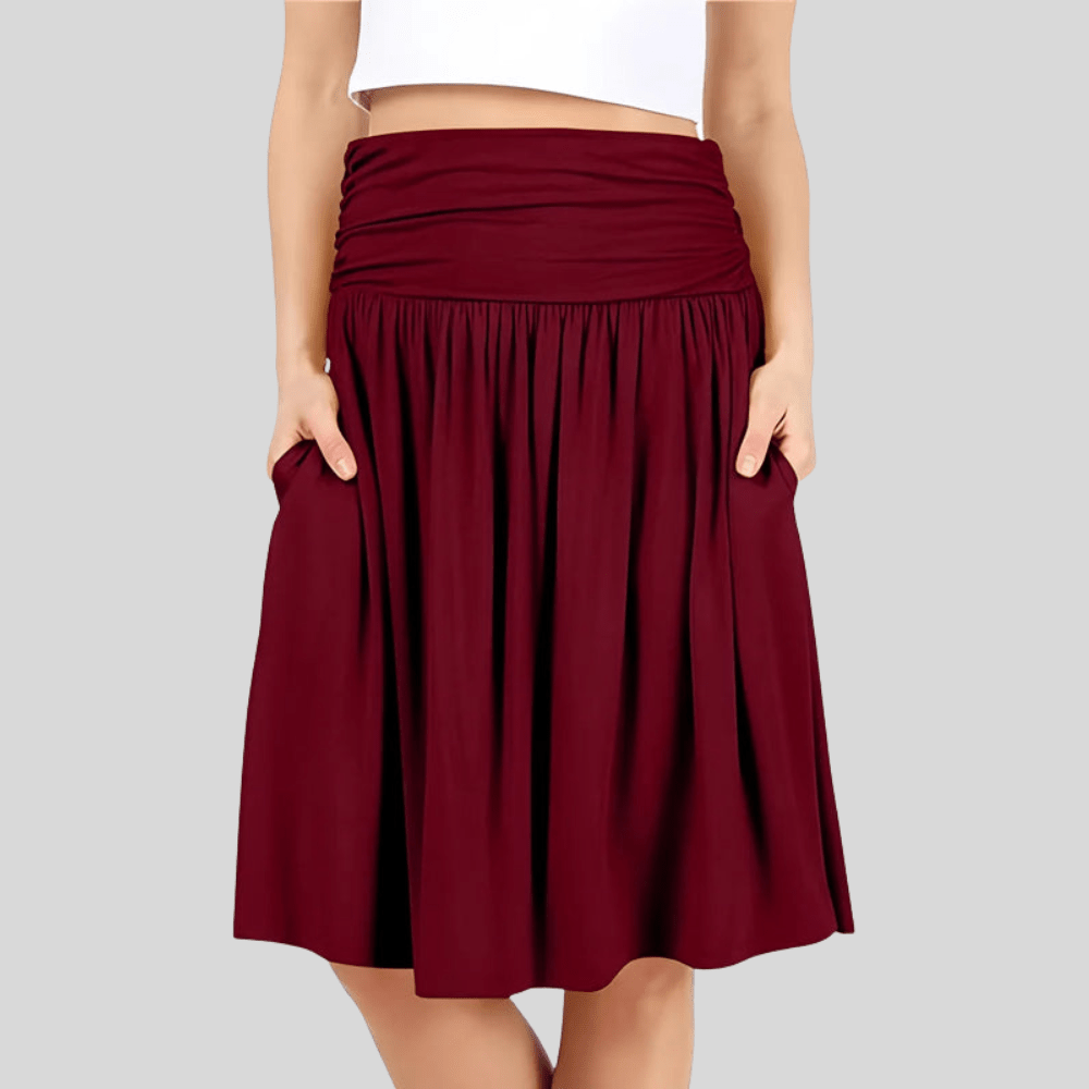 Sleek Pleated Skirt With Pockets