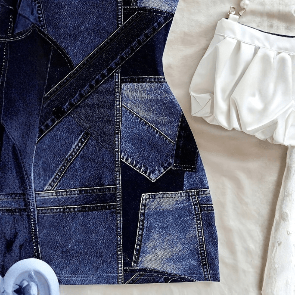 Boho Denim Mini Dress