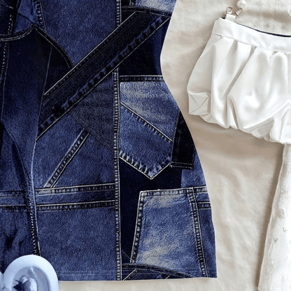 Boho Denim Mini Dress