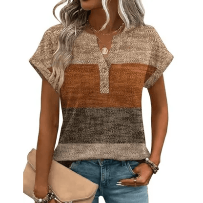Earthy Color Block T Shirt