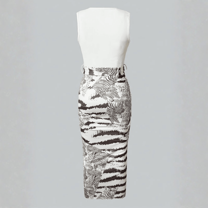 Bold Zebra Print Midi Dress