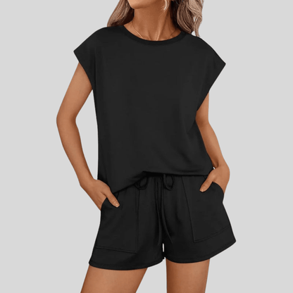 Casual Summer Two Piece T Shirt and Shorts Set