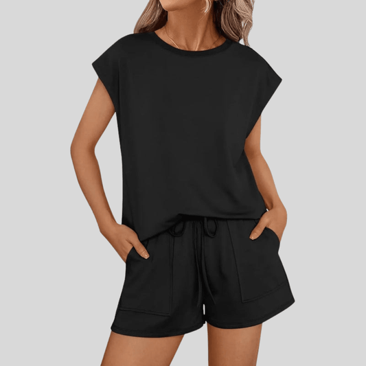 Casual Summer Two Piece T Shirt and Shorts Set