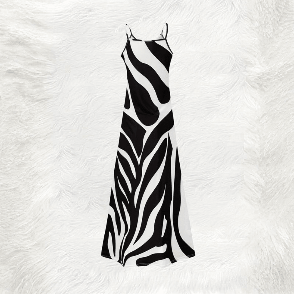 Sunny Zebra Spaghetti Strap Dress