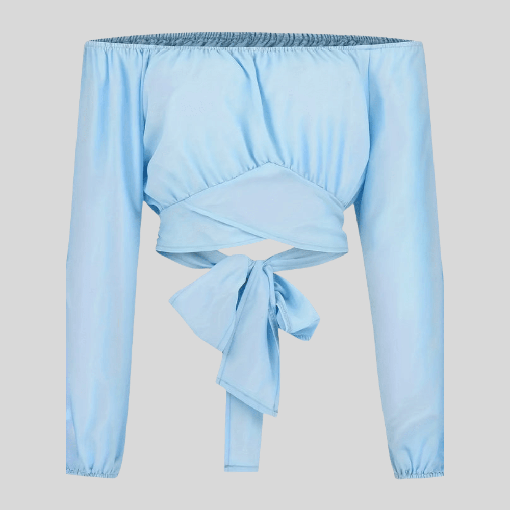 Icy Blue Off Shoulder Top