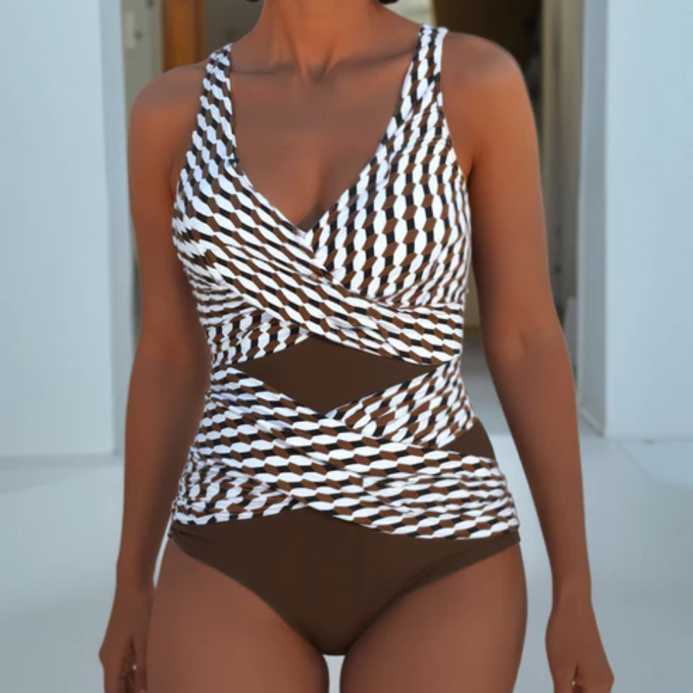 Geometric Cutout One-Piece Swimsuit