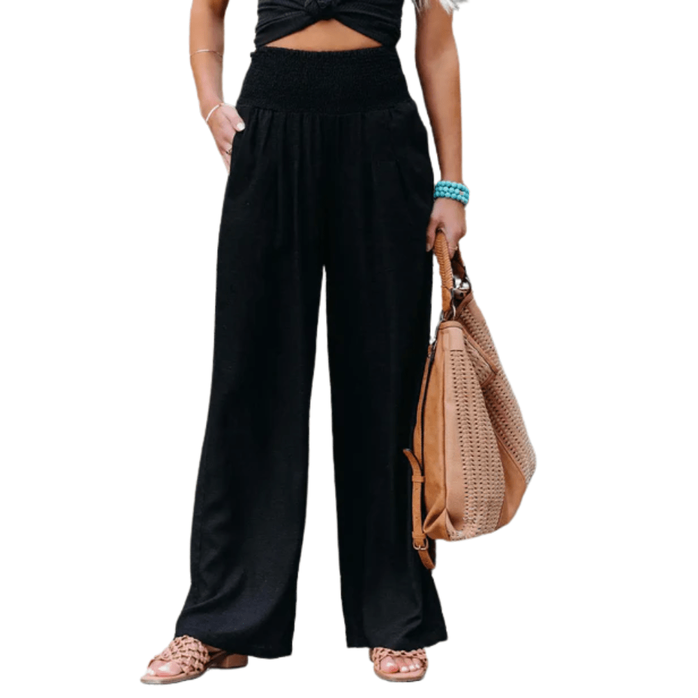 Relaxed Plaid Wide Leg Pants