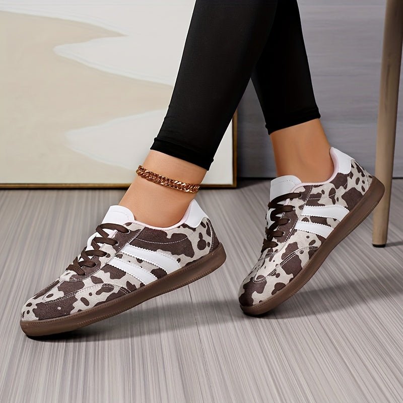 Bold Canvas Cow Print Sneakers