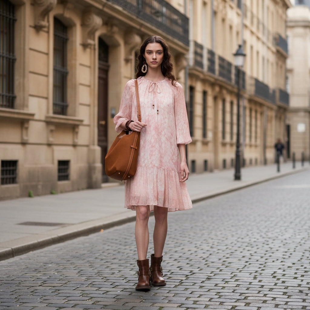Floral Print Long Sleeve Dress