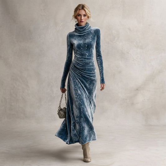 Maren | Women's Velvet Turtleneck Maxi Dress