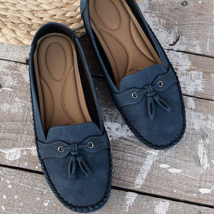 Timeless Leather Bow Loafers